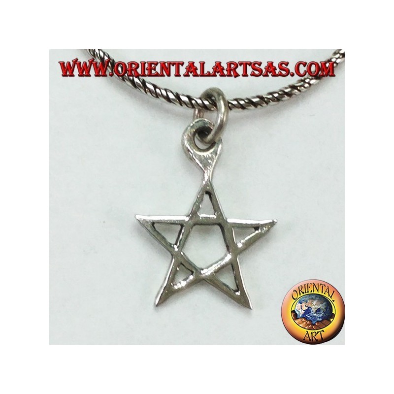 Silver pendant in pentacle (star) small