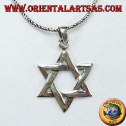Silver pendant with a star of David, a six-pointed braided star