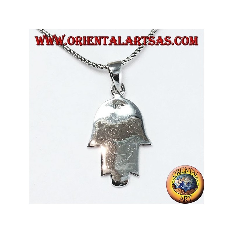 Silver pendant hand of Fatima Hamsa or Khamsa with Star of David
