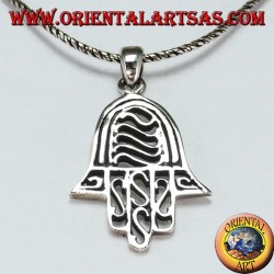 Pendentif main de Fatima main de Miriam Hamsa percé en argent
