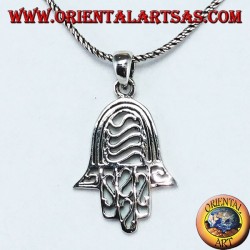 Pendentif main de Fatima main de Miriam Hamsa percé en argent