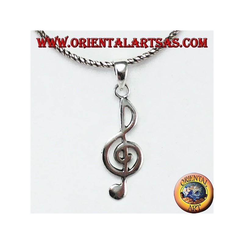 Pendentif en argent Clef de sol ou clé de sol