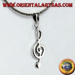 Pendentif en argent Clef de sol ou clé de sol
