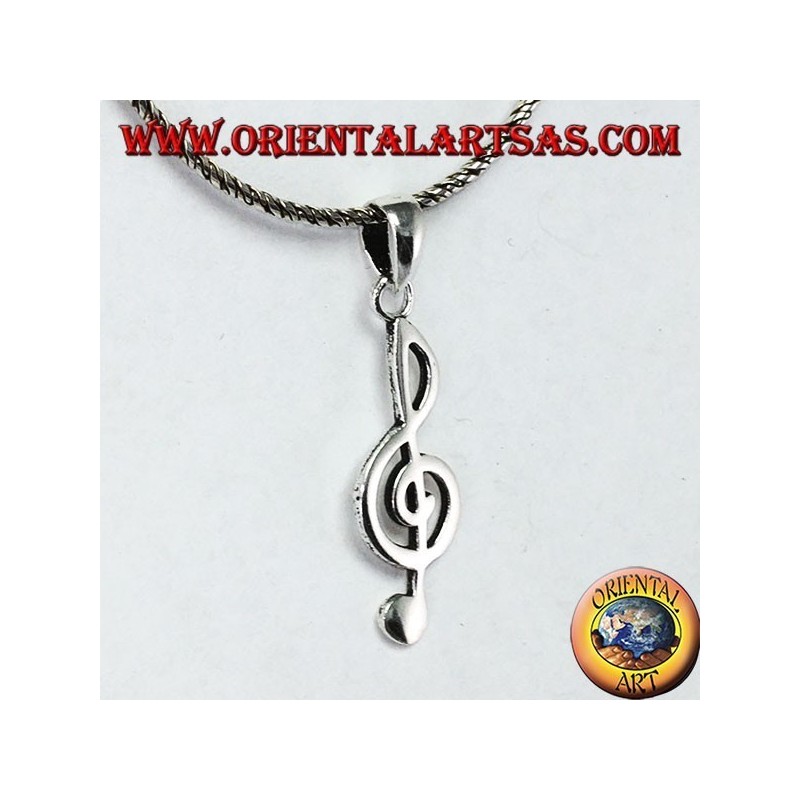 Ciondolo in argento Chiave di violino o chiave del sol