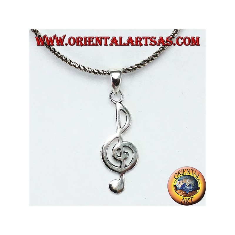 Ciondolo in argento Chiave di violino o chiave del sol