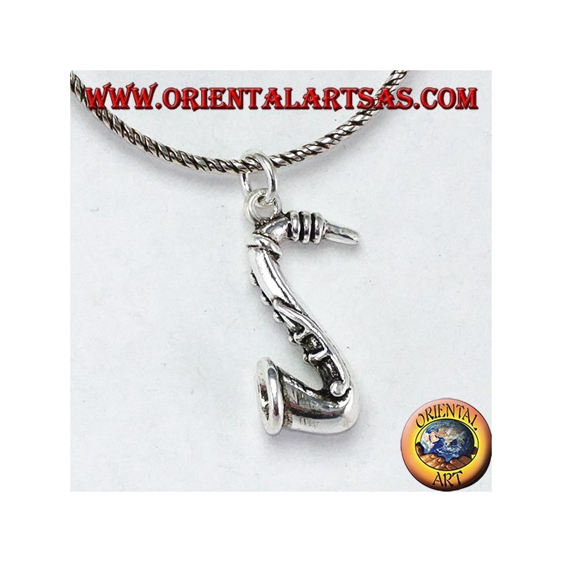 Ciondolo sax sassofono  in argento 925 