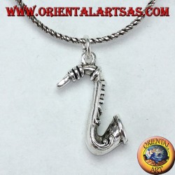 Pendentif représentant un saxophone saxophone en argent 925
