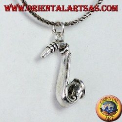Saxophon Sax Anhänger in 925 Silber