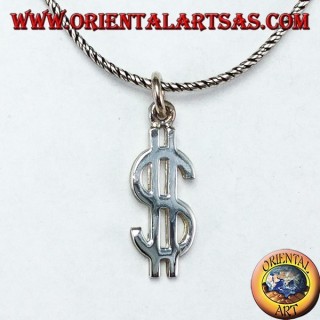 Silver pendant depicting the dollar symbol