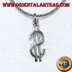 SilbernerPendentif en argent représentant le symbole du dollar
