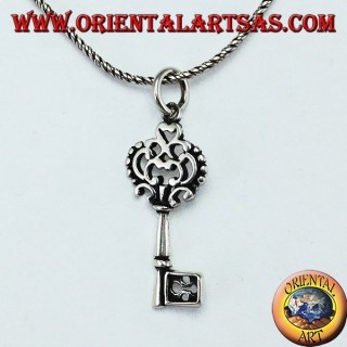 Pendentif clé en argent de style baroque