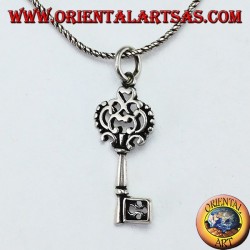 Pendentif clé en argent de style baroque