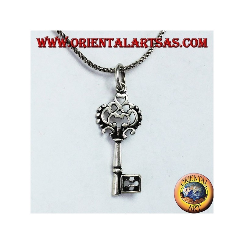Ciondolo in argento chiave in stile barocco