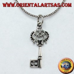 Key silver pendant in baroque style