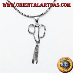 Colgante de plata en forma de tijera