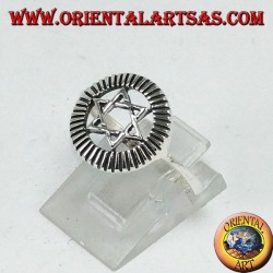 Anillo de plata con estrella de david, estrella de 6 puntas