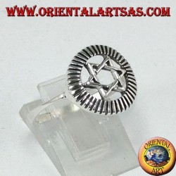 Anillo de plata con estrella de david, estrella de 6 puntas