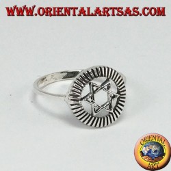 Anillo de plata con estrella de david, estrella de 6 puntas
