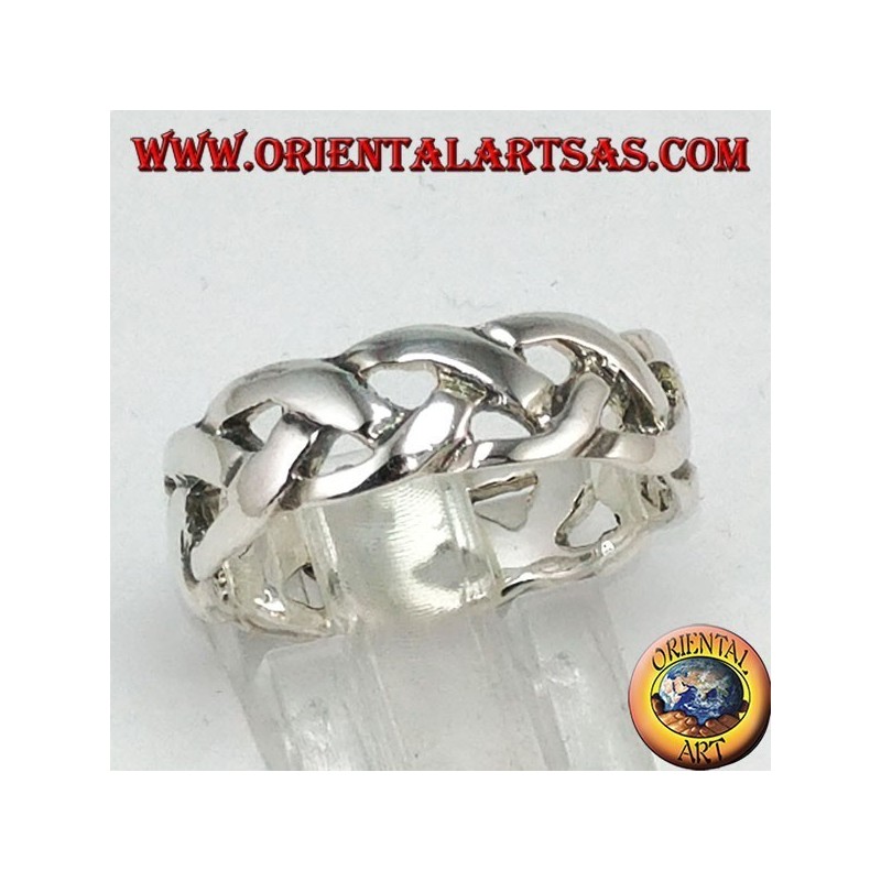 Einfacher verwebender Ring in 925 ‰ Silber
