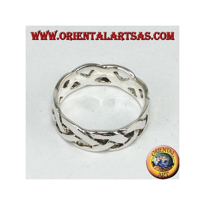 Simple interweaving ring in 925 ‰ silver