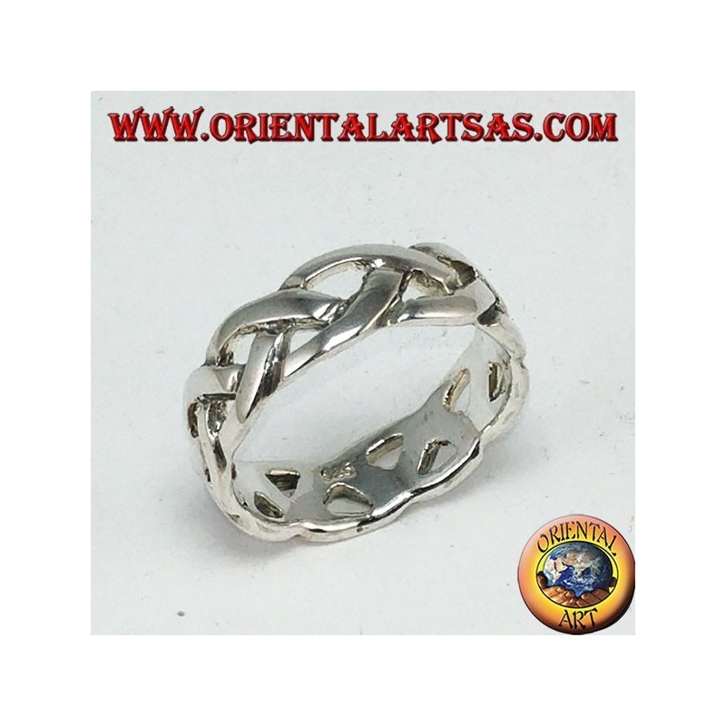 Bague entrelacée simple en argent 925 ‰