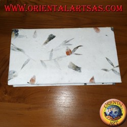 Jewelry box with mirror made of rice paper with real flower petals