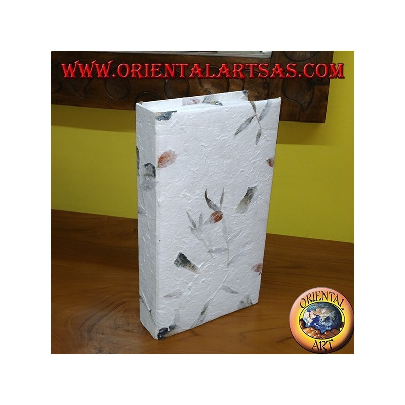 Scatola portagioie con specchio  in carta di riso con petali di fiori veri
