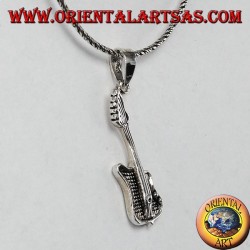 Colgante de plata pequeña guitarra eléctrica