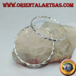 Boucles d'oreilles en argent avec un cercle torsadé, 40 mm. en diamètre ⌀