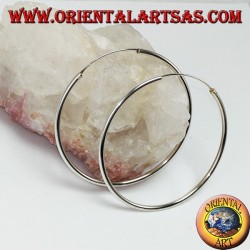 Pendientes de plata con un círculo simple, grosor mm. 2 * 50 de diámetro