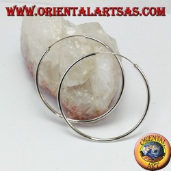 Pendientes de plata con un círculo simple, grosor mm. 2 * 50 de diámetro