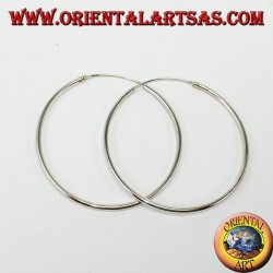 Boucles d'oreilles en argent avec un cercle simple, épaisseur mm. 2 * 50 de diamètre