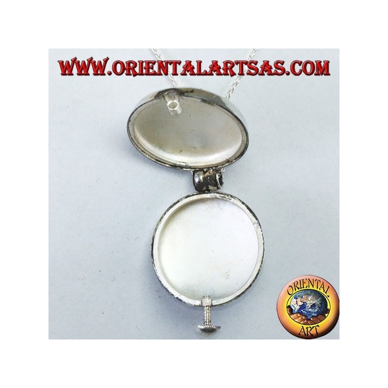 Colgante Gao Kalachakra en plata con doble dorje y coral