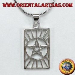 Silver pendant, pentacle in the sun (star in the sun)