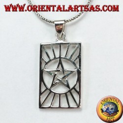 Silver pendant, pentacle in the sun (star in the sun)