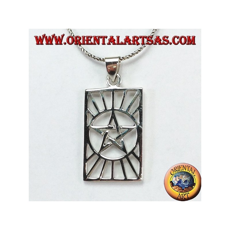 Silver pendant, pentacle in the sun (star in the sun)