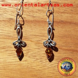 orecchino argento ambra 