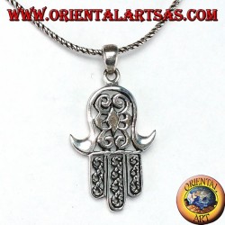 Anhänger aus 925er Silber ‰ Hand von Miriam von Fatima Hamsa geschnitzt