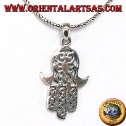 Pendant in 925 silver ‰ hand of Miriam of Fatima Hamsa carved