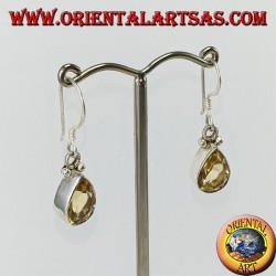 Boucles d'oreilles en argent avec topaze en forme de larme à facettes