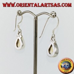Boucles d'oreilles en argent avec topaze en forme de larme à facettes