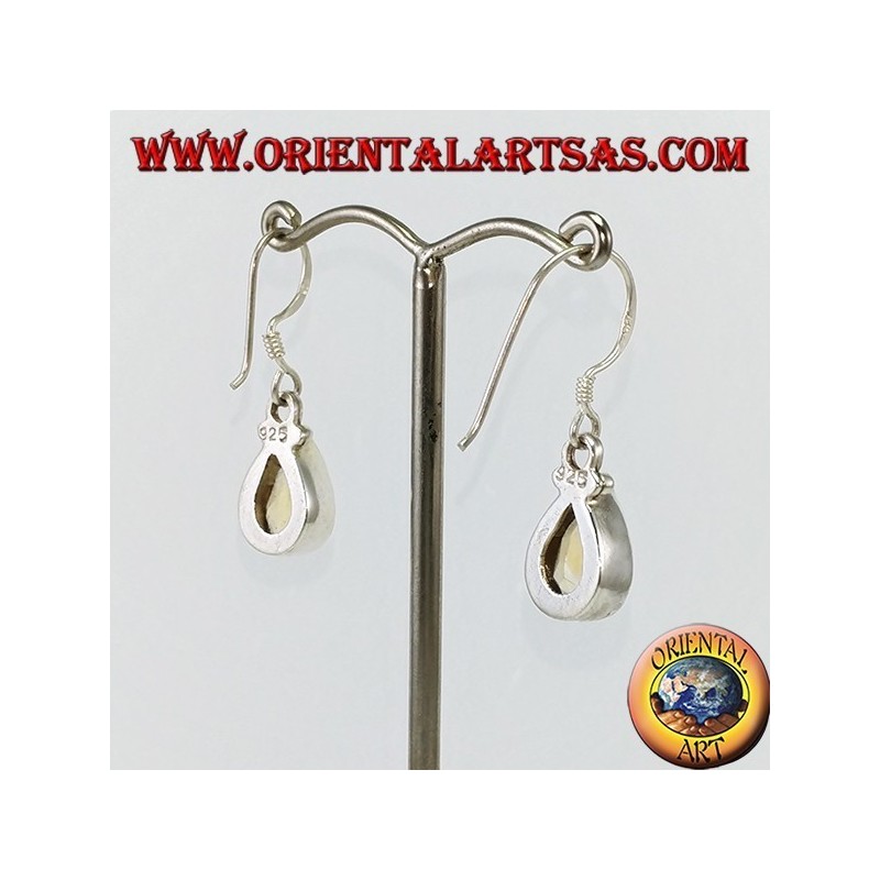 Pendientes de plata con conjunto de topacio en forma de lágrima facetada