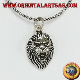 Colgante en plata de argento 925, cabeza de león