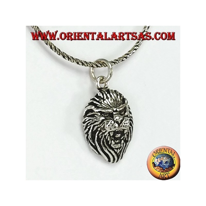 Pendentif en tête de lion en argent 925