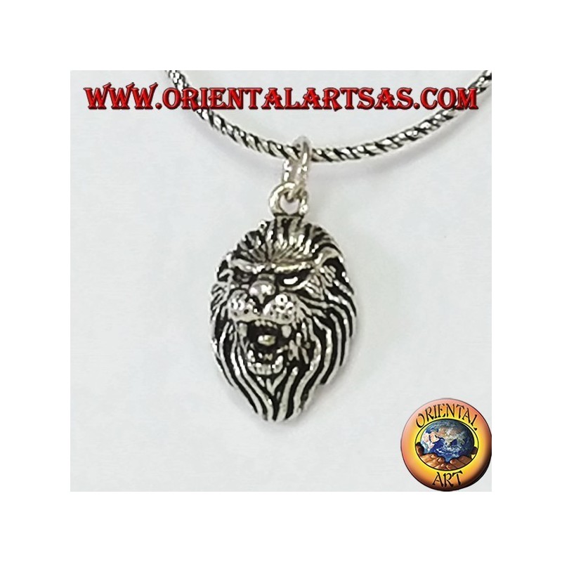 Pendentif en tête de lion en argent 925