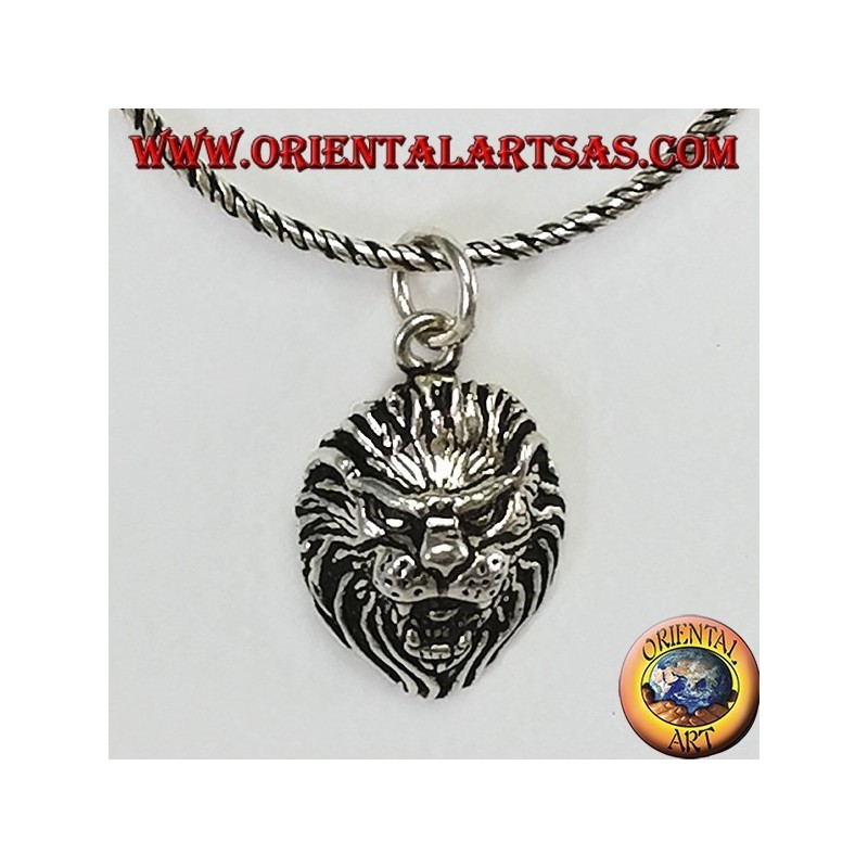 Pendentif en tête de lion en argent 925