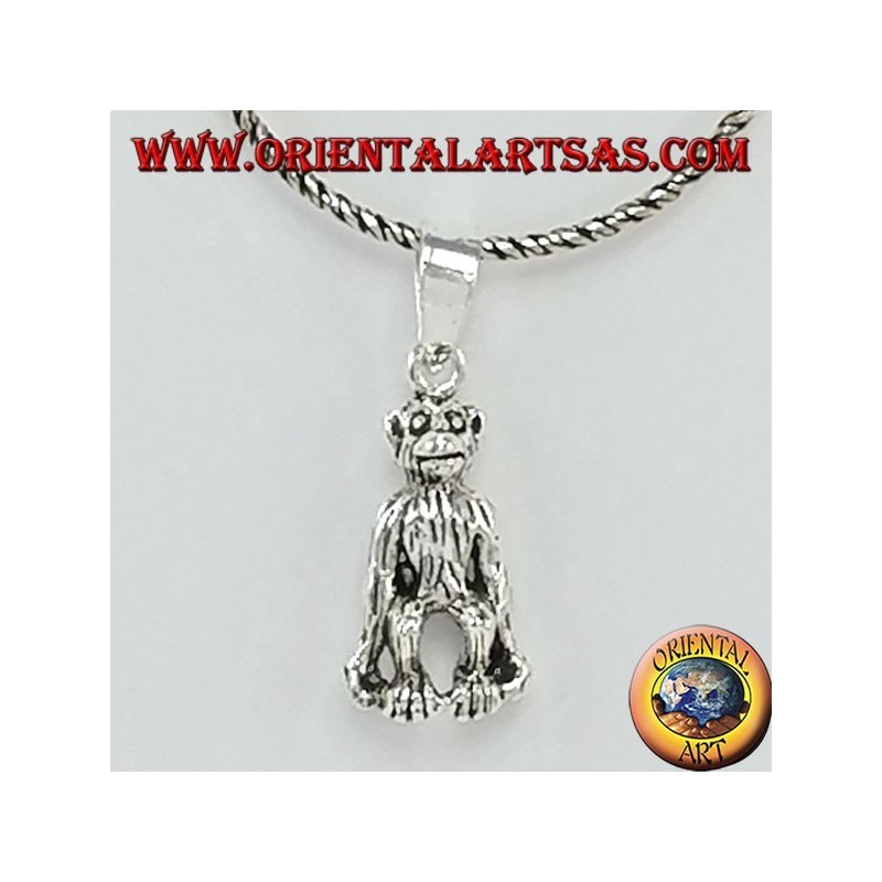 Schimpanse Affe Silber Anhänger