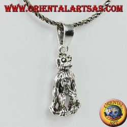Chimpanzee monkey silver pendant