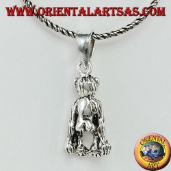 Chimpanzee monkey silver pendant