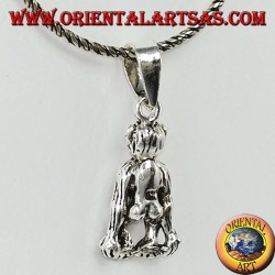 Colgante de plata de mono chimpancé